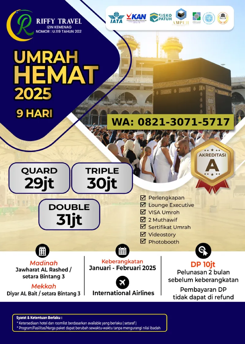 Paket Umroh Hemat 2025 9 Hari Januari Februari 2025